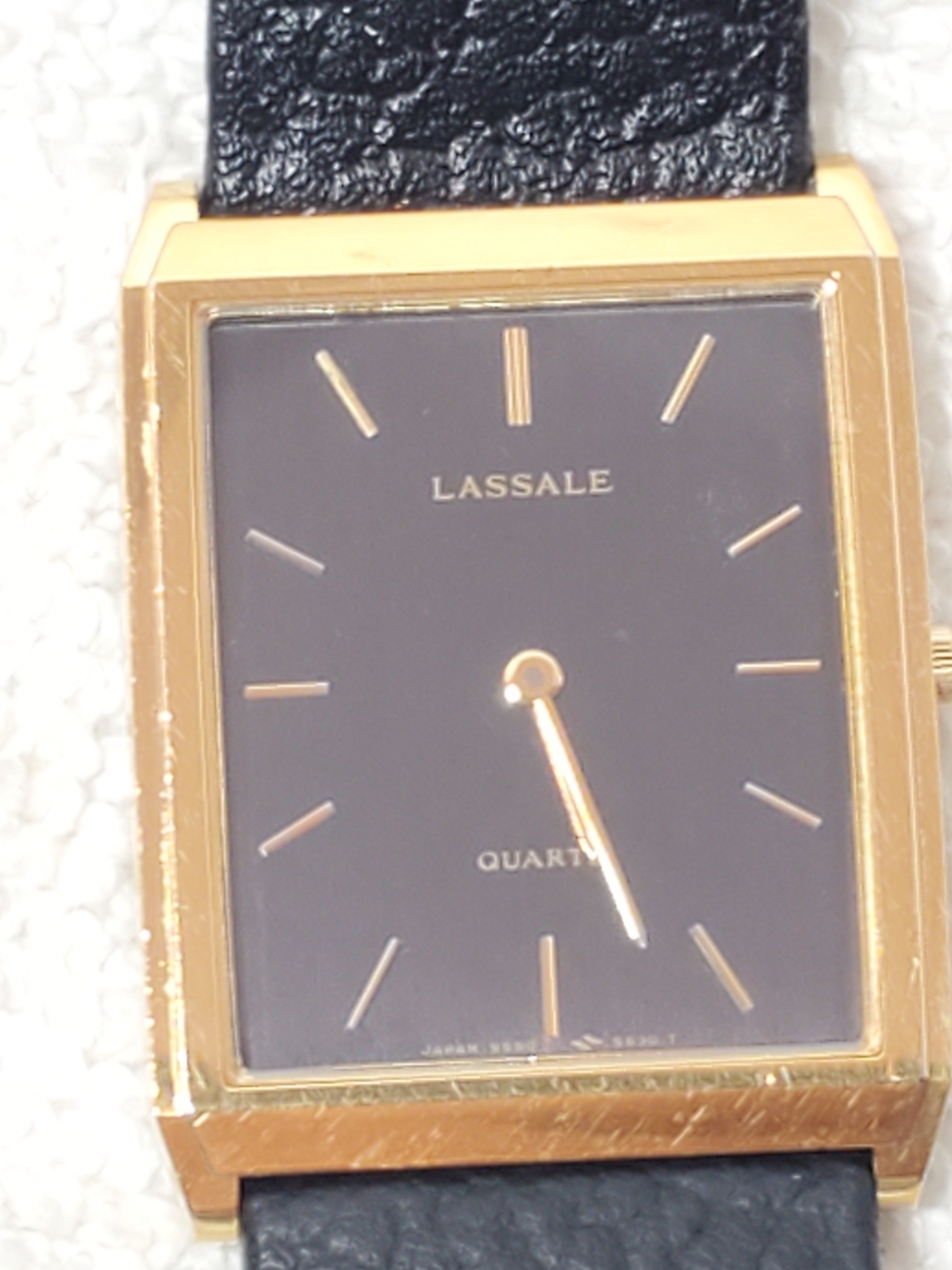 Vintage Seiko Lassale Ultra Thin Tank Men's Quartz Watch Gold Tone 7 Jewels